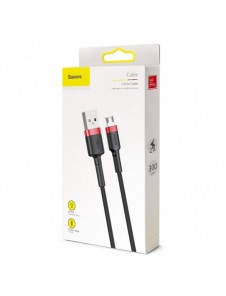 Baseus Cafule Kabel slitstark nylonkabel USB / micro USB 2A 3M svart-röd (CAMKLF-H91)
