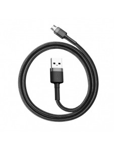 Baseus Cafule Kabel slitstark nylonkabel USB / micro USB QC3.0 2.4A 0.5M svart-grå (CAMKLF-AG1)