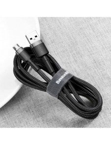 Baseus Cafule Kabel slitstark nylonkabel USB / micro USB QC3.0 2.4A 0.5M svart-grå (CAMKLF-AG1)