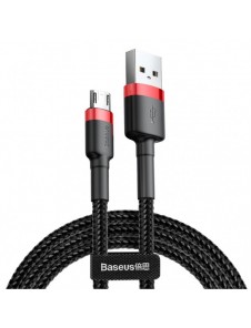 Baseus Cafule Kabel slitstark nylonkabel USB / micro USB QC3.0 2.4A 1M svart-röd (CAMKLF-B91)