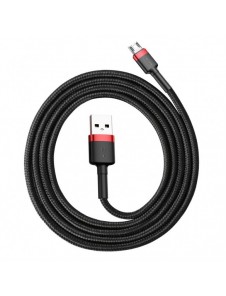 Baseus Cafule Kabel slitstark nylonkabel USB / micro USB QC3.0 2.4A 1M svart-röd (CAMKLF-B91)