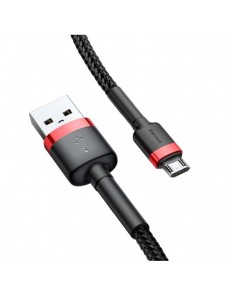 Baseus Cafule Kabel slitstark nylonkabel USB / micro USB QC3.0 2.4A 1M svart-röd (CAMKLF-B91)