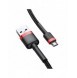 Baseus Cafule Kabel slitstark nylonkabel USB / micro USB QC3.0 2.4A 1M svart-röd (CAMKLF-B91)