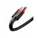 Baseus Cafule Kabel slitstark nylonkabel USB / micro USB QC3.0 2.4A 1M svart-röd (CAMKLF-B91)
