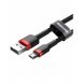 Baseus Cafule Kabel slitstark nylonkabel USB / micro USB QC3.0 2.4A 1M svart-röd (CAMKLF-B91)