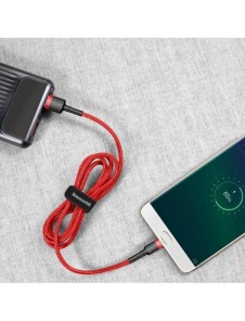 Baseus Cafule Kabel slitstark nylonkabel USB / micro USB QC3.0 2.4A 1M röd (CAMKLF-B09)