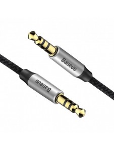 Baseus Yiven M30 stereo AUX 3,5 mm ljudkabel hane minijack 1m silver-svart (CAM30-BS1)
