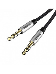 Baseus Yiven M30 stereo AUX 3,5 mm ljudkabel hane minijack 1m silver-svart (CAM30-BS1)