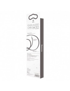 Baseus Yiven M30 stereo AUX 3,5 mm ljudkabel hane minijack 1m silver-svart (CAM30-BS1)