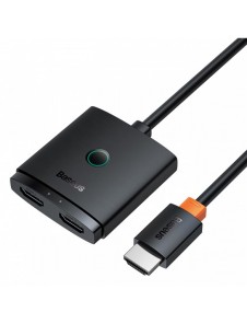 Baseus AirJoy 2in1 4K 60Hz dubbelriktad HDMI-adapter med inbyggd 1m kabel - svart