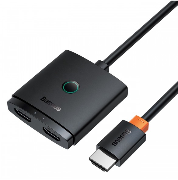 Baseus AirJoy 2in1 4K 60Hz dubbelriktad HDMI-adapter med inbyggd 1m kabel - svart