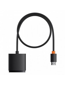 Baseus AirJoy 2in1 4K 60Hz dubbelriktad HDMI-adapter med inbyggd 1m kabel - svart