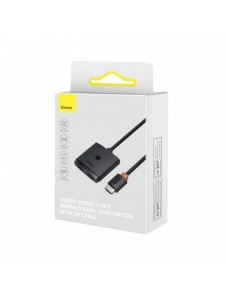 Baseus AirJoy 2in1 4K 60Hz dubbelriktad HDMI-adapter med inbyggd 1m kabel - svart