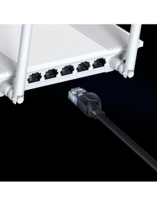 Baseus höghastighet Sex typer av RJ45 Gigabit nätverkskabel (platt kabel) 10m Svart