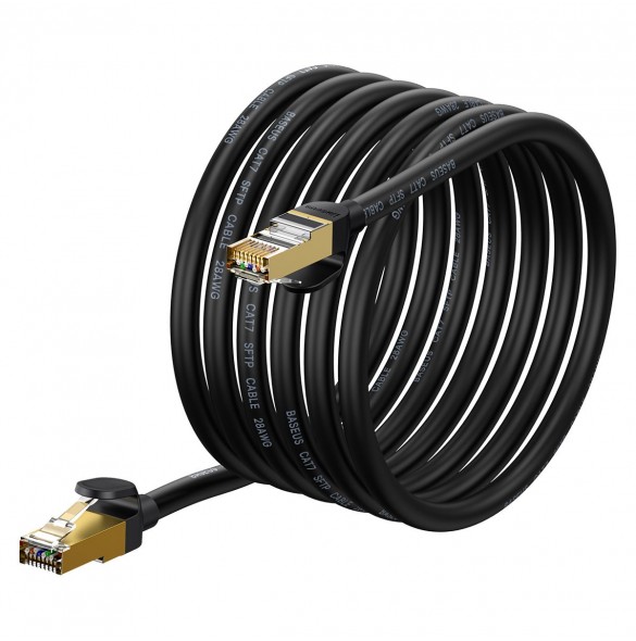 Baseus Speed Seven High Speed Network Kabel RJ45 10Gbps 5m Svart (WKJS010501)