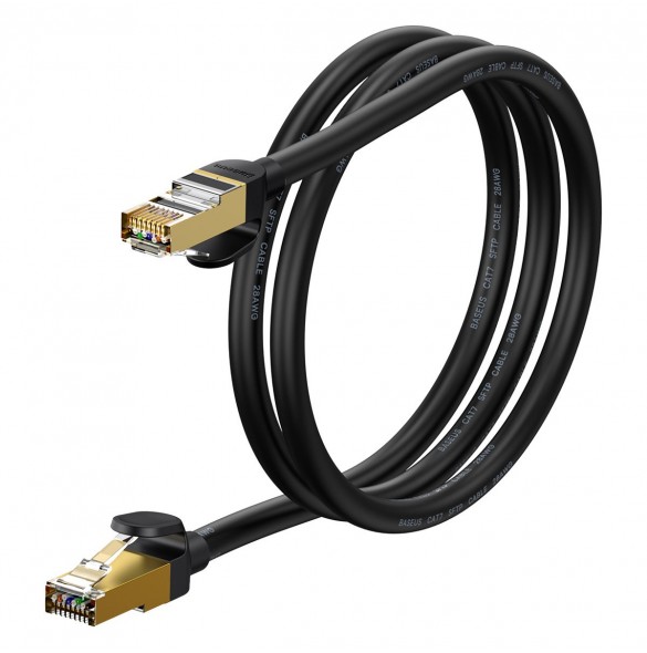 Baseus Speed Seven High Speed RJ45 nätverkskabel 10Gbps 1m Svart (WKJS010101)