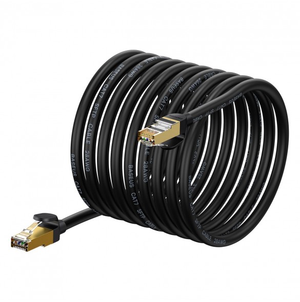 Baseus Speed Seven nätverkskabel RJ45 10Gbps 15m svart (WKJS010801)