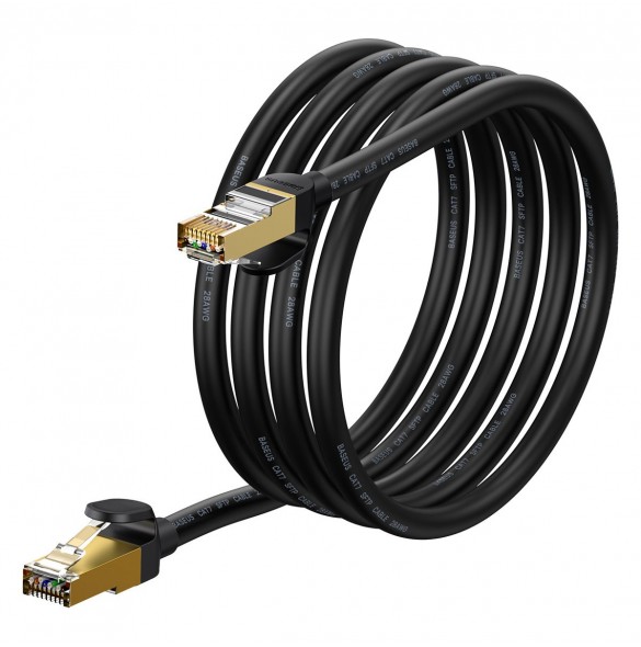 Baseus Speed Seven nätverkskabel RJ45 10Gbps 2m svart (WKJS010301)