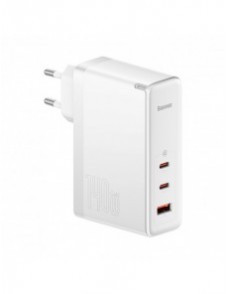 Baseus GaN5 Pro snabbladdare 2xUSB-C+USB 140W EU vit (CCGP100202)
