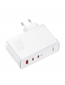 Baseus GaN5 Pro snabbladdare 2xUSB-C+USB 140W EU vit (CCGP100202)