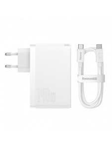 Baseus GaN5 Pro snabbladdare 2xUSB-C+USB 140W EU vit (CCGP100202)