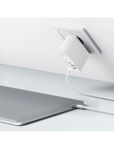 Baseus GaN5 Pro snabbladdare 2xUSB-C+USB 140W EU vit (CCGP100202)