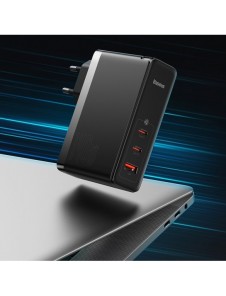 Baseus GaN5 Pro snabbladdare 2xUSB-C+USB 140W EU vit (CCGP100202)