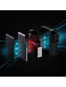 Baseus GaN5 Pro snabbladdare 2xUSB-C+USB 140W EU vit (CCGP100202)