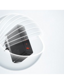 Baseus GaN5 Pro snabbladdare 2xUSB-C+USB 140W EU vit (CCGP100202)