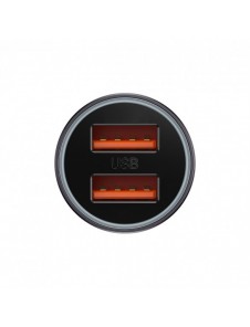 Baseus Golden Contactor Max snabb billaddare 2x USB 60 W Quick Charge mörkgrå (CGJM000013)