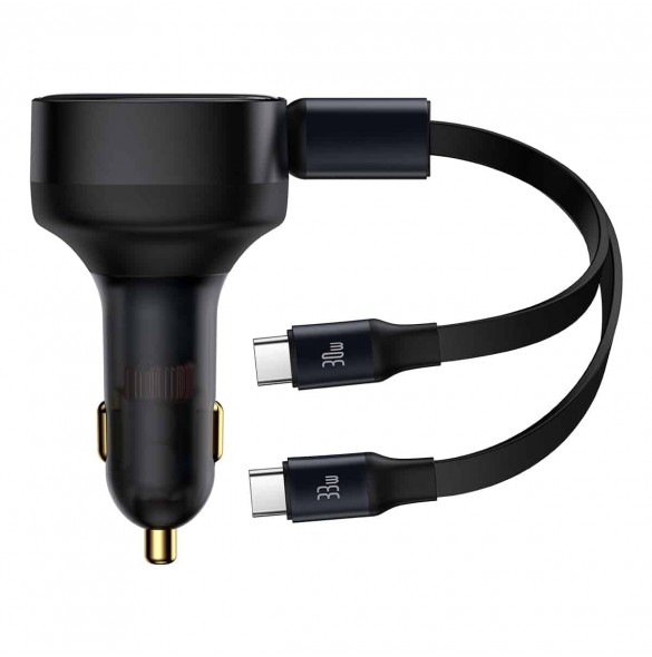 Billaddare 2in1 33W 2x USB C (hane) Baseus Enjoyment - svart