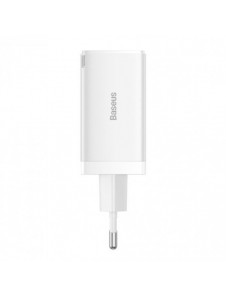 GaN 2xUSB C 1xUSB 65W snabbladdare Baseus GaN5 Pro + USB C - USB C 100W kabel - vit