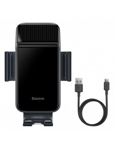 Baseus elcykel smartphonehållare med inbyggd solpanel 150mAh svart (SUZG010001)