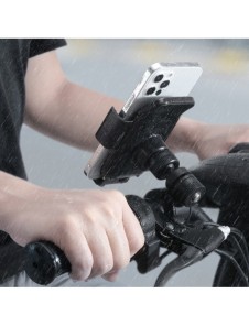 Baseus elcykel smartphonehållare med inbyggd solpanel 150mAh svart (SUZG010001)