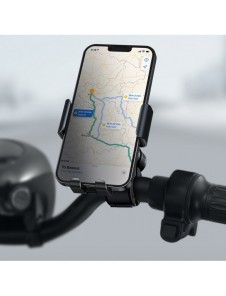 Baseus elcykel smartphonehållare med inbyggd solpanel 150mAh svart (SUZG010001)