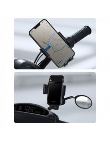 Baseus elcykel smartphonehållare med inbyggd solpanel 150mAh svart (SUZG010001)