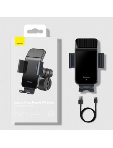 Baseus elcykel smartphonehållare med inbyggd solpanel 150mAh svart (SUZG010001)