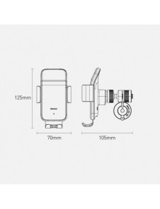 Baseus elcykel smartphonehållare med inbyggd solpanel 150mAh svart (SUZG010001)