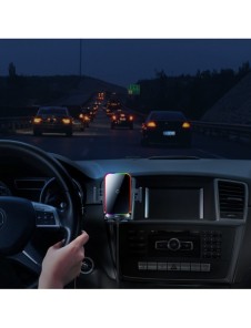 Baseus Halo telefonhållare med 15W induktiv laddare för galler - svart