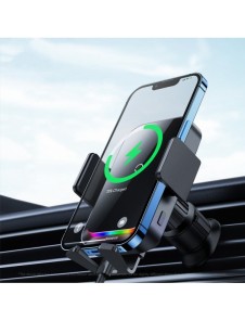 Baseus Halo telefonhållare med 15W induktiv laddare för galler - svart