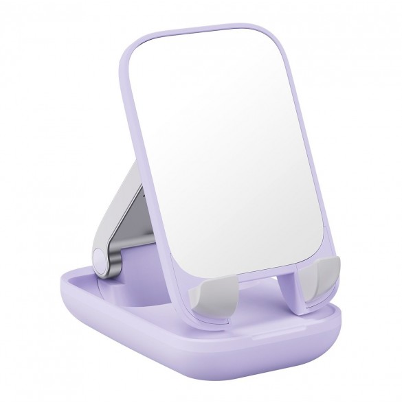 Baseus Seashell Series justerbart telefonställ med spegel - lila