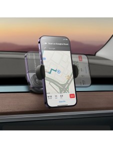 Elbilshållare med solpanel till Tesla Model 3 / Y Baseus T-Space - svart