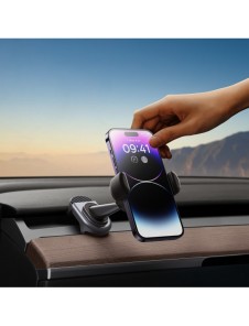 Elbilshållare med solpanel till Tesla Model 3 / Y Baseus T-Space - svart