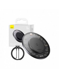 Baseus BS-W530 15W induktionsladdare + USB C-kabel - USB C 24W 1m - svart