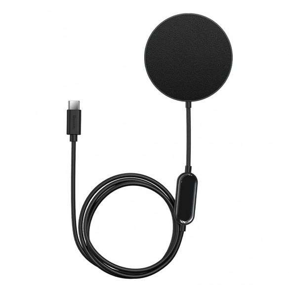 Baseus Simple Mini2 15W magnetisk Qi trådlös laddare kompatibel med MagSafe Black (CCJJ010001)