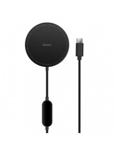 Baseus Simple Mini2 15W magnetisk Qi trådlös laddare kompatibel med MagSafe Black (CCJJ010001)