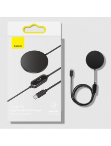 Baseus Simple Mini2 15W magnetisk Qi trådlös laddare kompatibel med MagSafe Black (CCJJ010001)