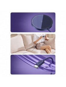 Baseus Simple Mini3 magnetladdare MagSafe Qi 15W lila