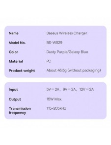 Baseus Simple Mini3 magnetladdare MagSafe Qi 15W lila