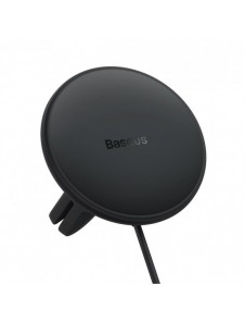 Baseus trådlös billaddare med MagSafe 15W hållare för luftventil + USB-A 25W svart (CW01)
